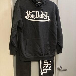 Black Hoodie and Sweatpants Set